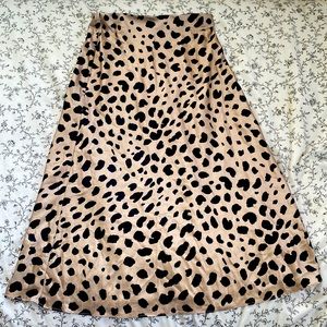 Cheetah leopard Print Silk Skirt!